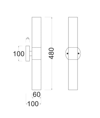 CLA Vara Interior Tubular Up/Down Opal Glass Wall Lights