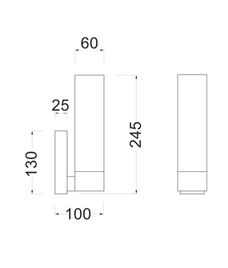 CLA Vara Interior Tubular Up Opal Glass Wall Lights