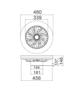 CLA Viftu Interior Low Profile DC Surface Mounted Ceiling Fan with LED Tri-CCT Light