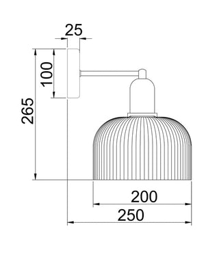 CLA Vintaj Interior Dome Glass with Antique Brass Highlight Wall Lights