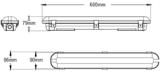 Martec Weatherproof LED Batten Tricolour 19W / 38W Sensor Option Available