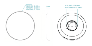 Martec Wafer LED Ceiling Light Tricolour