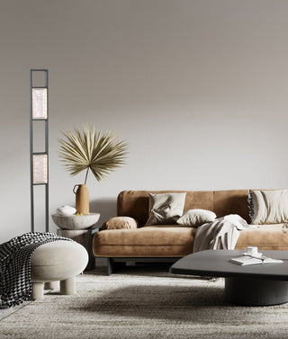 CLA Zeigel Interior LED Rectangular Textured Ice Glass Diffuser Floor Lamps