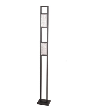 CLA Zeigel Interior LED Rectangular Textured Ice Glass Diffuser Floor Lamps