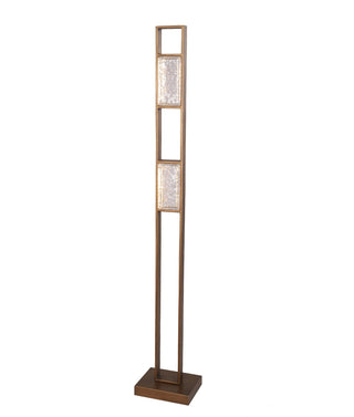CLA Zeigel Interior LED Rectangular Textured Ice Glass Diffuser Floor Lamps