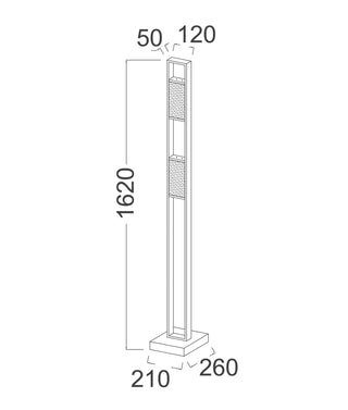 CLA Zeigel Interior LED Rectangular Textured Ice Glass Diffuser Floor Lamps