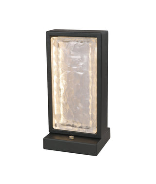 CLA Zeigel Interior LED Rectangular Textured Ice Glass Diffuser Table Lamps
