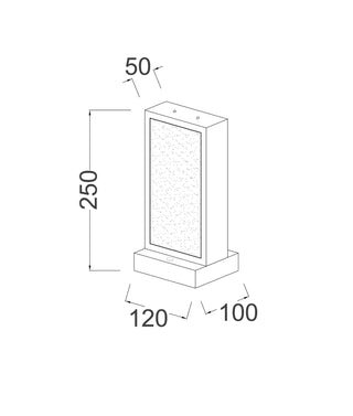 CLA Zeigel Interior LED Rectangular Textured Ice Glass Diffuser Table Lamps