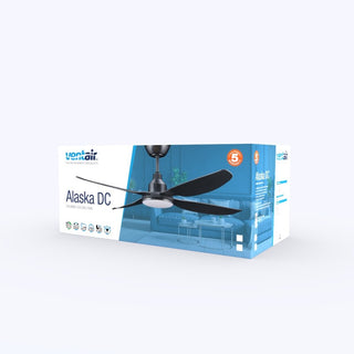 Ventair Alaska 1200mm DC Ceiling Fan With Light ALA1204BL-L