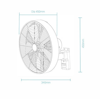 Martec Como AC 16″ Wall Fan With Remote Control