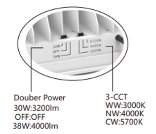 3A 38W/30W Dual Wattage Shop lights