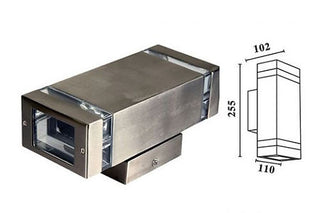 3A lighting Stainless Steel Up and Down Wall Light Square