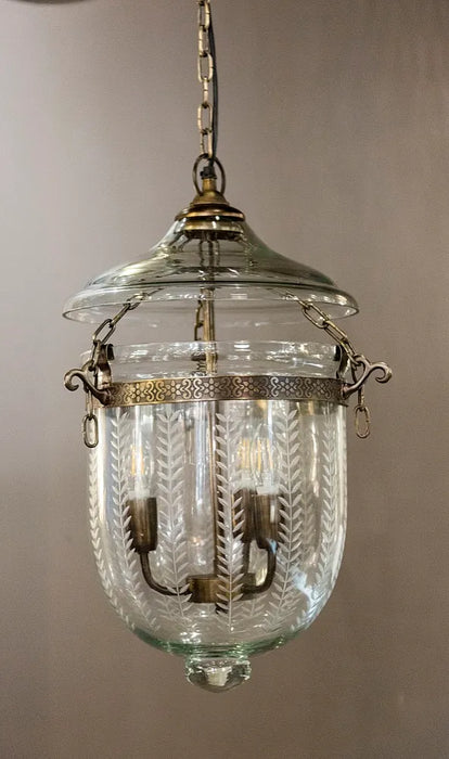 Emac & Lawton Bell Jar Ceiling Pendant Brass