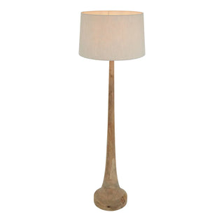 Emac & Lawton Lancia Large Light Natural Turned Wood Slender Floor Lamp Base Only