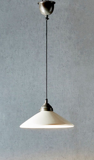 Emac&Lawton Newport Ceramic Dish Ceiling Pendant Medium White