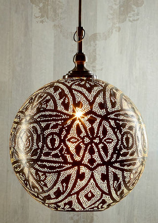 EMAC&LAWTON Moroccan Ball Ceiling Pendant Small Silver