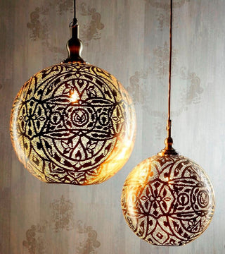 EMAC&LAWTON Moroccan Ball Ceiling Pendant Small Silver