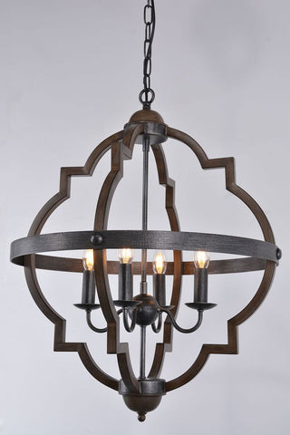 EMAC&LAWTON Hyatt Ceiling Pendant Medium Rust Brown and Silver Black