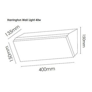 Vencha Lighting Harrington Wall Light 36w BK TC