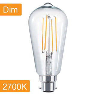 Vencha Lighting Pear ST64 4w LED Filament Dim B22 2700K