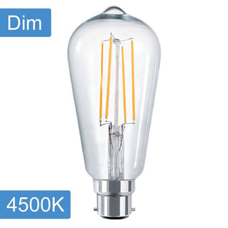 Vencha Lighting Pear ST64 4w LED Filament Dim B22 4500K