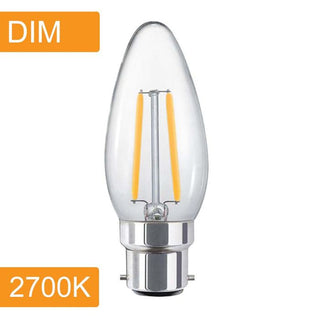 Vencha Lighting Candle C35 4w LED Filament Dim B22 2700K