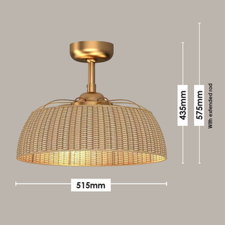 Vencha Lighting Harlow Light Fan Gold