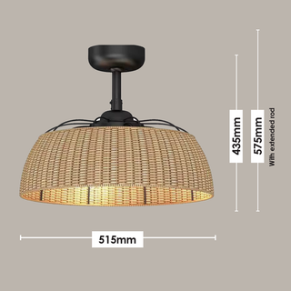 Vencha Lighting Harlow Light Fan Black
