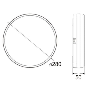Vencha Lighting Hector-280 IP65 LED Ceiling Light White