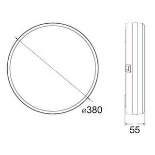 Vencha Lighting Hector 380 IP65 LED Ceiling Light White
