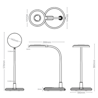 Vencha Lighting Brad 8w LED Desk Lamp Black