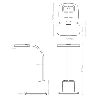 Vencha Lighting Penchi 10w LED Desk Lamp White