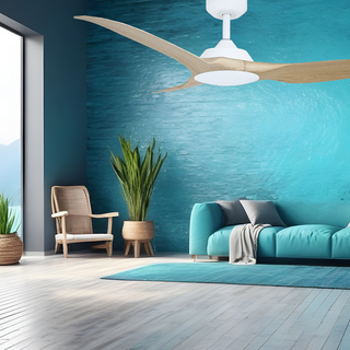 Vencha Lighting Raven RWS 64 DC Ceiling Fan Oak