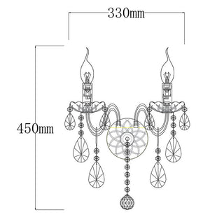 Vencha Lighting Bromley Crystal Wall Light 2 Light