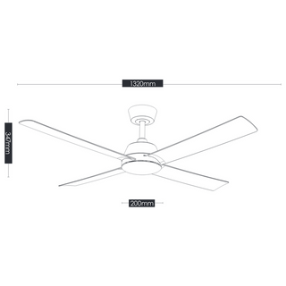 Vencha Lighting Bronco 52 DC Ceiling Fan White