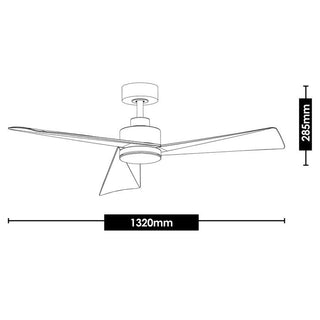 Vencha Lighting Bronte 52 DC Ceiling Fan Black With Light