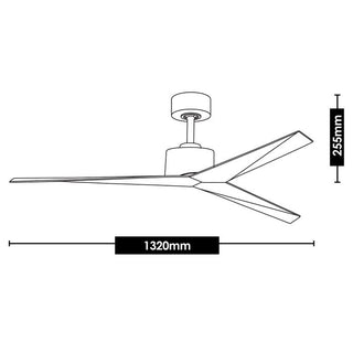 Vencha Lighting Bronte 52 DC Ceiling Fan White Oak