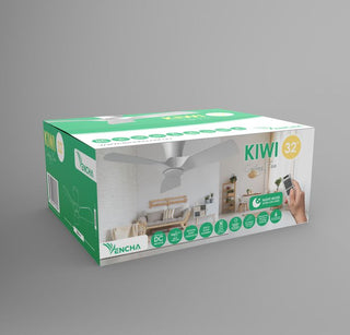 Vencha Lighting Kiwi 32 Ceiling Fan No Light White