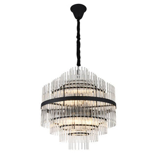 Vencha Lighting Chloe Glass Pendant 600mm BLK