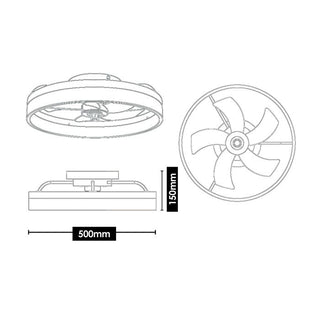 Vencha Lighting Tron Light Fan Black