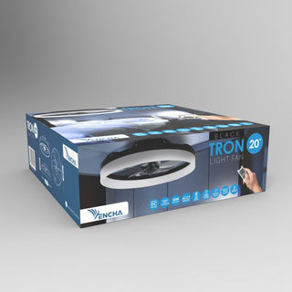 Vencha Lighting Tron Light Fan Black