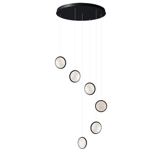 Vencha Lighting Arago Round Glass LED Pendant 6 Light