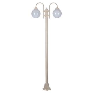 Domus GT 1002 Lisbon Twin Spheres Curved Arms Plain Post - Powder Coated Finish E27