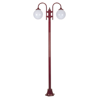 Domus GT 1002 Lisbon Twin Spheres Curved Arms Plain Post - Powder Coated Finish E27