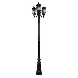 Domus GT 1045 Vienna Three Head Curved Arm Tall Post - Powder Coated Finish B22