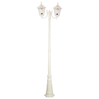 Domus GT 1077 Chester Twin Head Curved Arm Tall Post Light - Powder Coated Finish B22