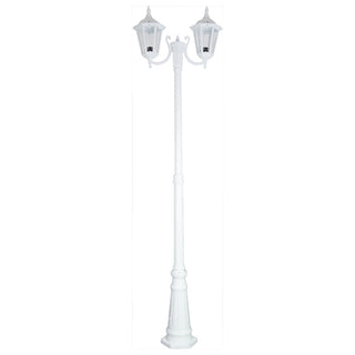 Domus GT 1077 Chester Twin Head Curved Arm Tall Post Light - Powder Coated Finish B22