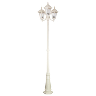Domus GT 1078 Chester Triple Head Curved Arm Tall Post Light - Powder Coated Finish B22
