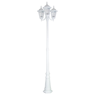 Domus GT 1078 Chester Triple Head Curved Arm Tall Post Light - Powder Coated Finish B22