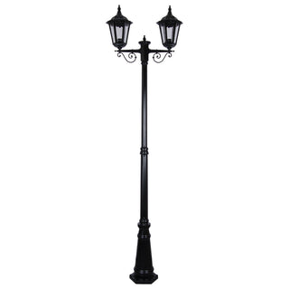 Domus GT 140 Chester Twin Head Tall Post Light - Powder Coated Finish B22